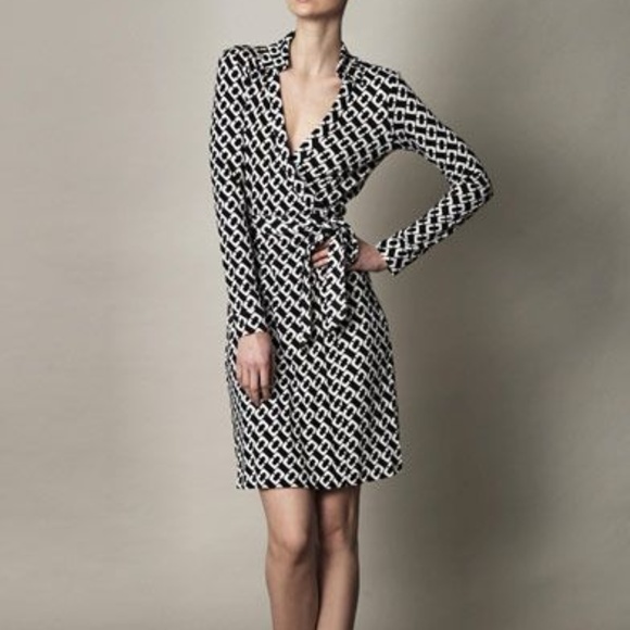 diane von furstenberg black and white dress